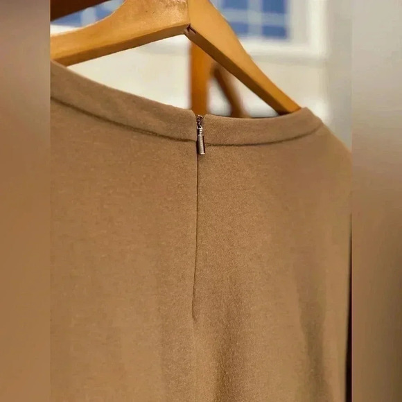 MaxMara Womens Knit Long‎ Sleeve Dress Size 44 Tan 100% Virgin Wool | Italian - Picture 5 of 8